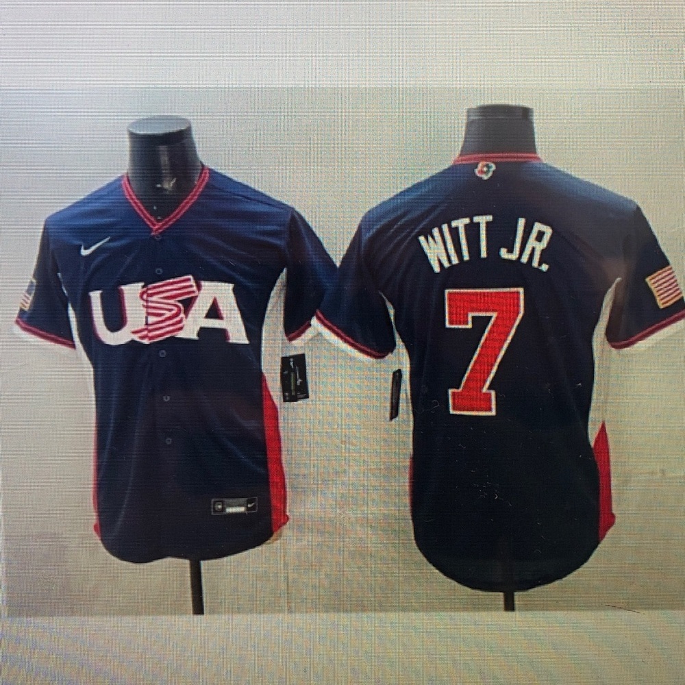🤪Bobby Witt Jr Navy Stitched Jersey🥳